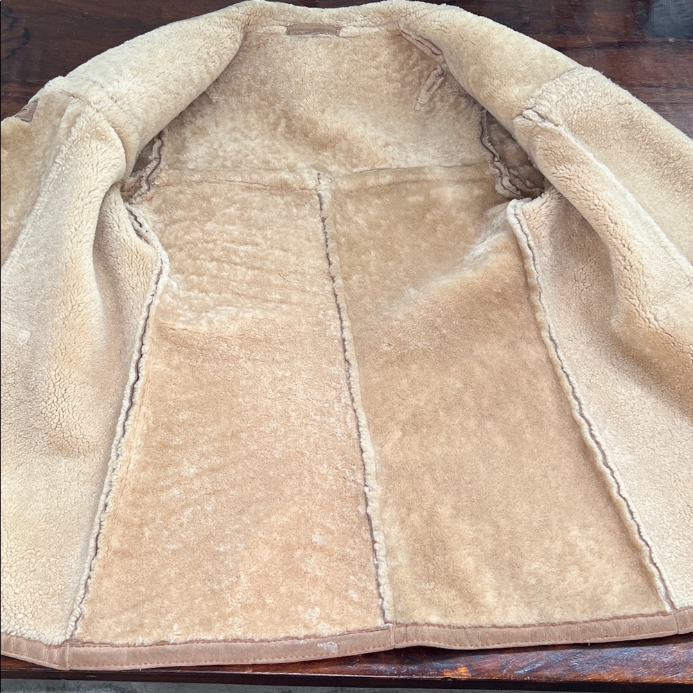 ABERCROMBIE & FITCH Lambskin Suede & Shearling Rancher Jacket Vintage Women's 14 - Picture 12 of 15